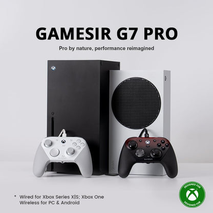 GameSir G7 Pro Controller for Xbox Series X|S, Xbox One & Windows 10/11, Plug and Play Gaming Gamepad with TMR sticks, Hall Effect & Clicky Trigger Stops - White