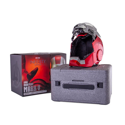 Premium Iron Man MK5 Helmet: 1:1 Wearable Display with Hydro-Brushed Mask, Color-Shifting Lights & Quad-Control System