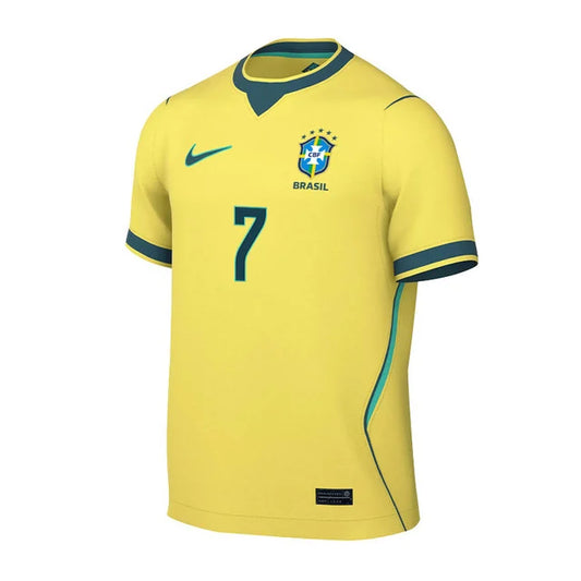 2026 World Cup Vini Jr. Brazil Soccer Jersey Player Version  Match Version - No.7 Home Yellow and Away Blue