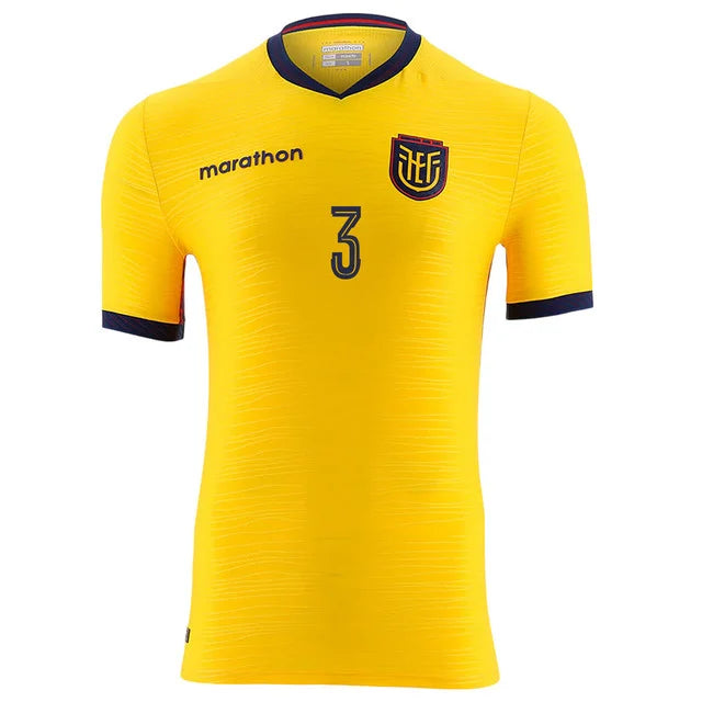 2026 World Cup Hincapie Ecuador Soccer Jersey Player Version  Match Version - No.3 Home Yellow and Away Blue