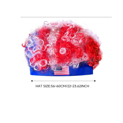 Red White Blue Fan Wig For World Cup,USA World Cup Headband Wig - Ideal For Soccer Enthusiasts, Wig Accessory For Celebrations