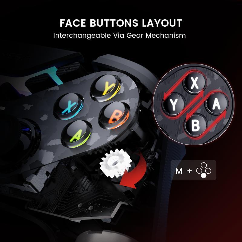 GameSir Tarantula Pro (Not for Xbox) Wireless Controller for PC/Switch/iOS/Android - ABXY Layout Switching, Anti-Drift TMR Sticks, 9 Mappable Buttons, RGB Lighting, 1200mAh Console Smartphone
