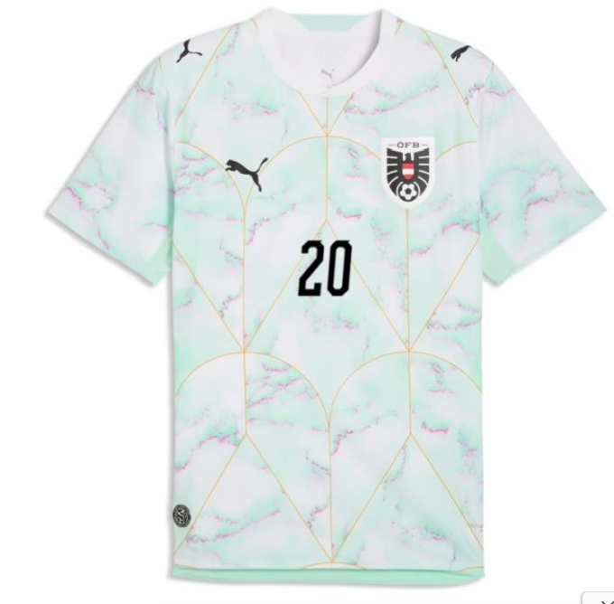 2026 World Cup Laimer Austria Soccer Jersey Player Version  Match Version - No. 20 Home Red and Away White