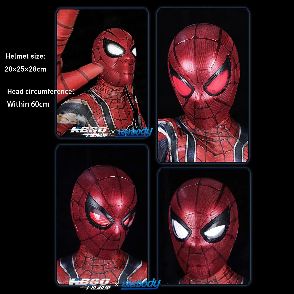 Life-Size Iron Spider-Man Collectible Helmet: Immersive Hardcore Replica with Blinking Eyes, Touch & Remote Control
