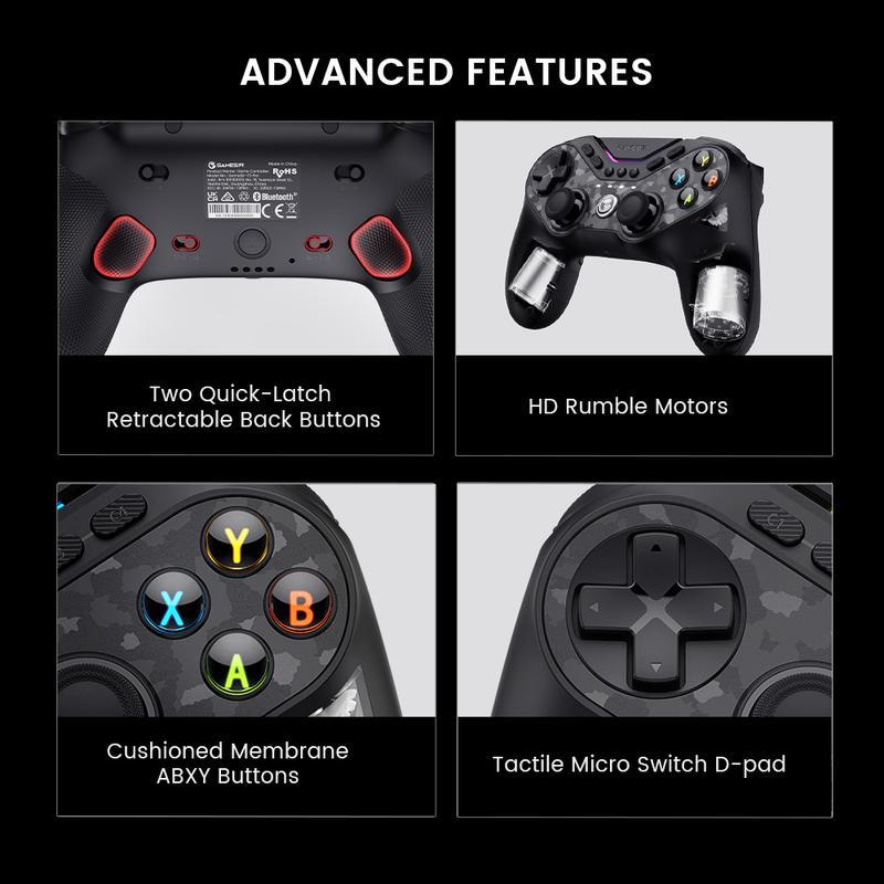 GameSir Tarantula Pro (Not for Xbox) Wireless Controller for PC/Switch/iOS/Android - ABXY Layout Switching, Anti-Drift TMR Sticks, 9 Mappable Buttons, RGB Lighting, 1200mAh Console Smartphone