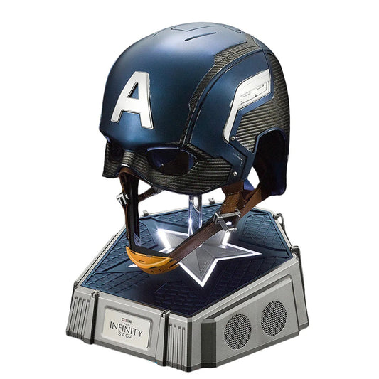 Authentic 1:1 Captain America Helmet – Bluetooth Speaker & Display Piece, Movie-Proportional & Comfort-Fit Design