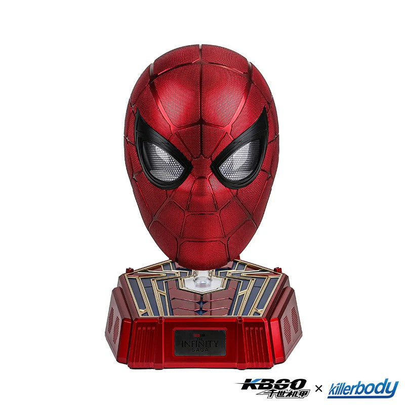 Hardcore Iron Spider-Man 1:1 Collectible Helmet with Built-in Bluetooth Speaker | Realistic Blinking Eyes & Touch/Remote Control