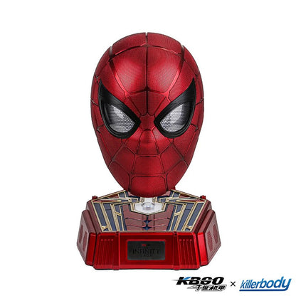Hardcore Iron Spider-Man 1:1 Collectible Helmet with Built-in Bluetooth Speaker | Realistic Blinking Eyes & Touch/Remote Control