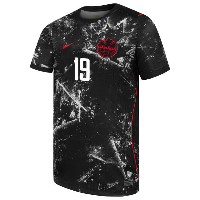 2026 World Cup Davies Canada Soccer Jersey Player Version  Match Version - No.19 Home Red and Away Black