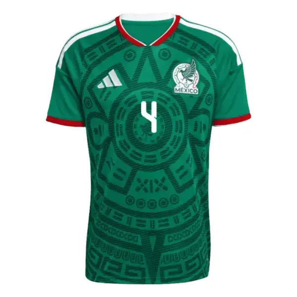 2026 World Cup E. Alvarez Mexico Soccer Jersey Player Version  Match Version - No.4 Home Green and Away White