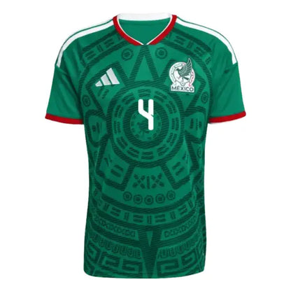 2026 World Cup E. Alvarez Mexico Soccer Jersey Player Version  Match Version - No.4 Home Green and Away White