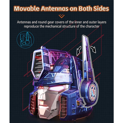 Transformers G1 Optimus Prime Luxury Wearable Helmet – 27 Detachable Armor Panels, Voice Changer & Visual Mechanical Gear System (Deluxe Edition)