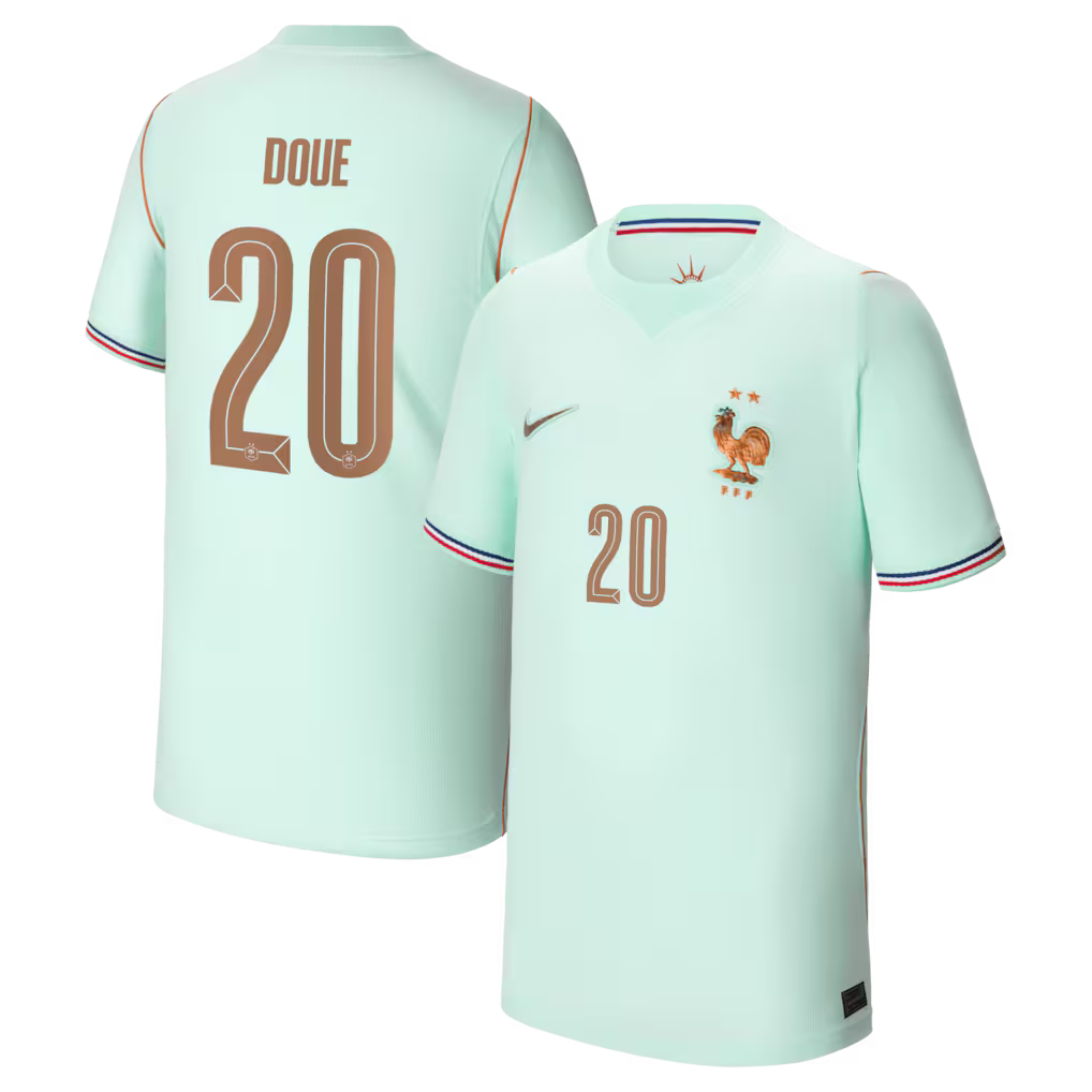 2026 World Cup Doue France Soccer Jersey Player Version  Match Version - No.20 Home Royal and Away Green