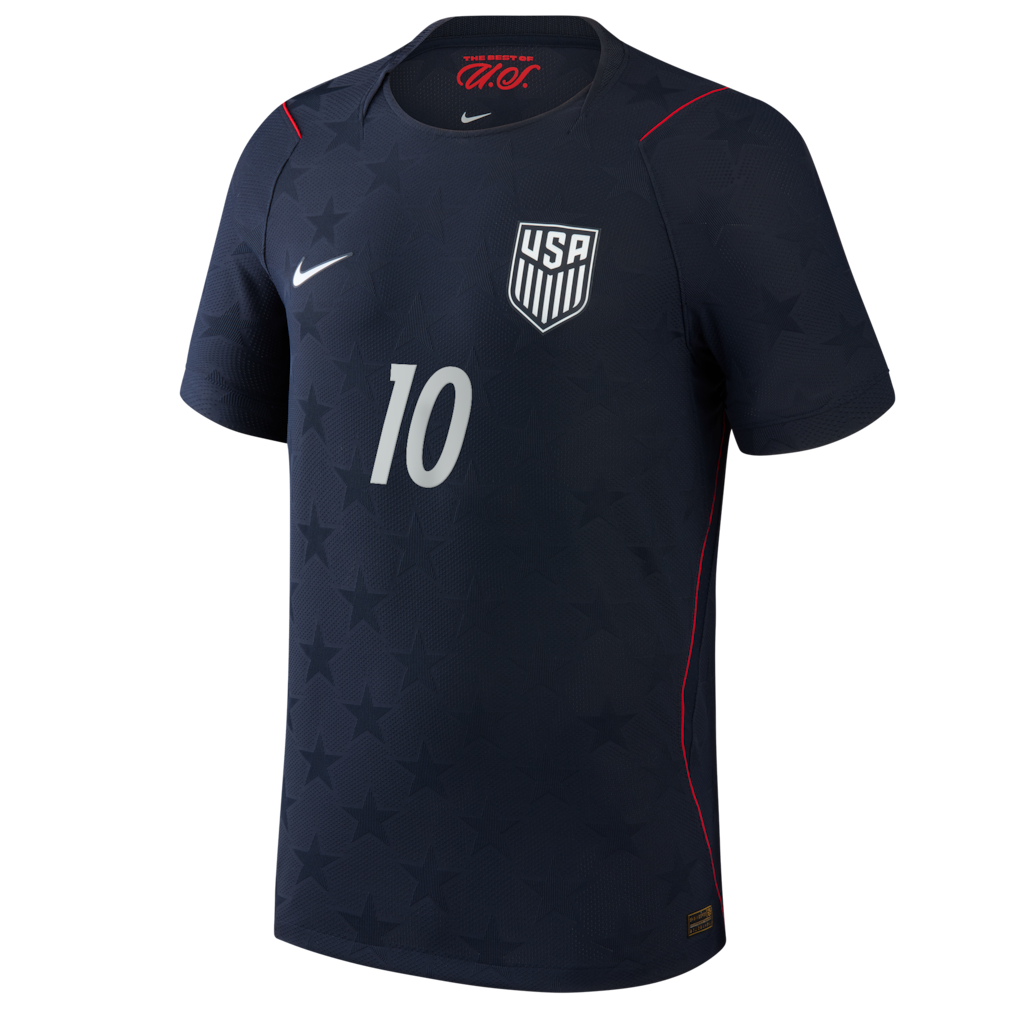 2026 World Cup Christian Pulisic USA Soccer Jersey Player Version  Match Version - No. 10 Home Red&White and Away Black
