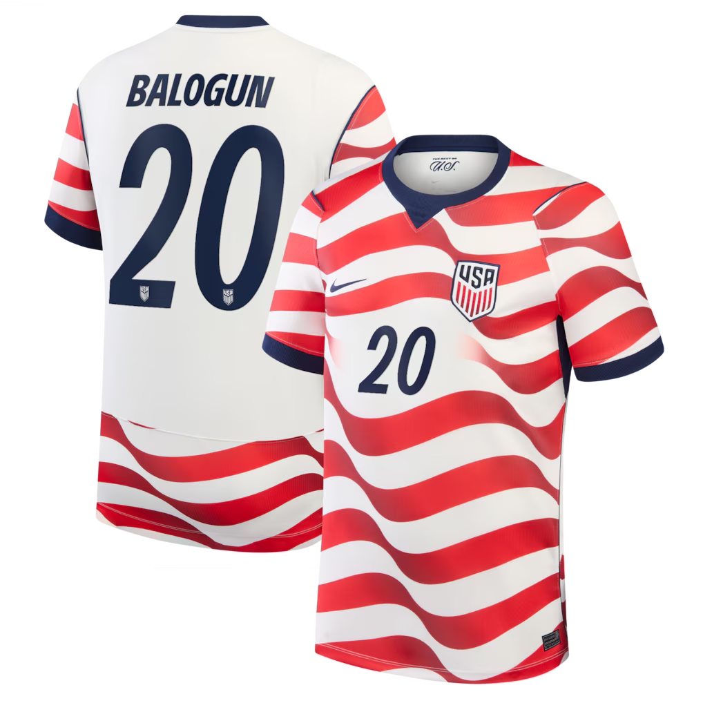 Fralin Balogun Men's USA National Soccer Team 2026 Season No. 20 Jersey - Home White and Away Black