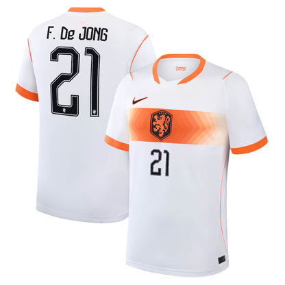2026 World Cup F.De Jong Netherlands Soccer Jersey Player Version  Match Version - No.21 Home Orange and Away White