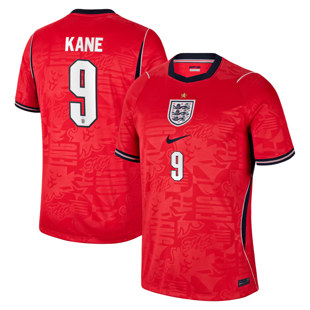2026 World Cup Kane England Soccer Jersey Player Version  Match Version - No.9 Home White and Away Red