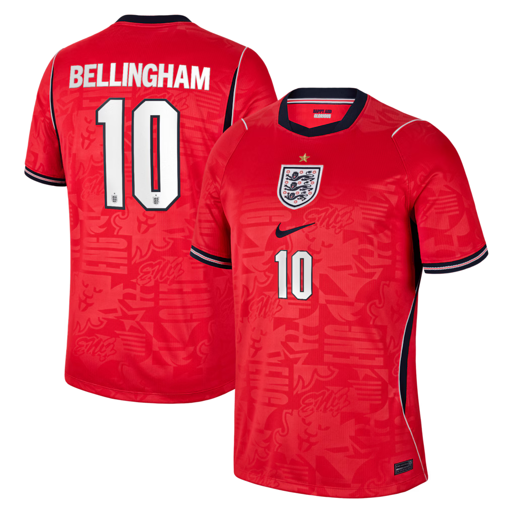 2026 World Cup Bellingham England Soccer Jersey Player Version  Match Version - No.10 Home White and Away Red