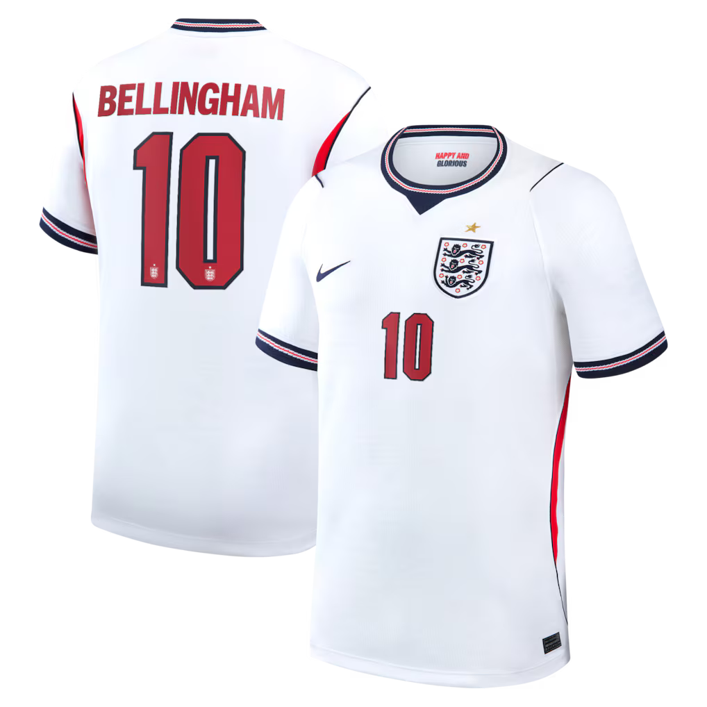 2026 World Cup Bellingham England Soccer Jersey Player Version  Match Version - No.10 Home White and Away Red