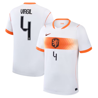 2026 World Cup Virgil Netherlands Soccer Jersey Player Version  Match Version - No.4 Home Orange and Away White