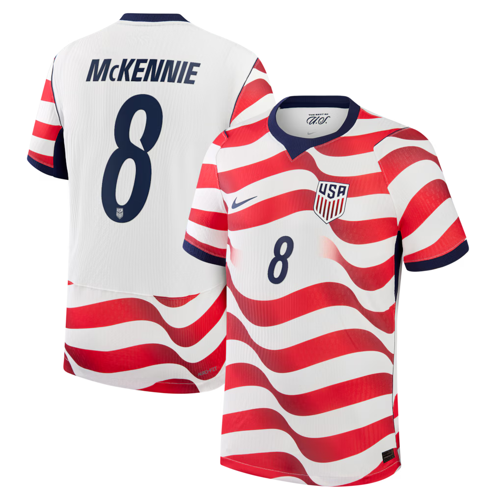 2026 World Cup Weston McKennie USA Soccer Jersey Player Version  Match Version - No. 8 Home Red&White and Away Black