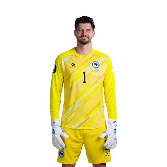 Bosnia and Herzegovina 2026 World Cup Jerseys – Player/Match Version – Goalkeepers: 1 Nikola VASILJ, 12 Mladen JURKAS, 22 Martin ZLOMISLIĆ / golman 1 Nikola VASILJ, 12 Mladen JURKAS, 22 Martin ZLOMISLIĆ