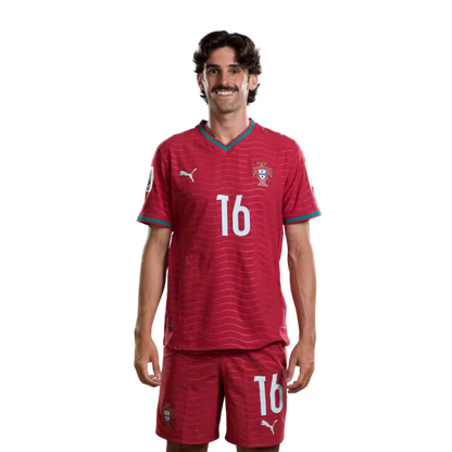 Portugal National Football Team 2026 World Cup Jersey (Player Version/Match Version) – Forwards: No. 16 Francisco Trincão, No. 17 Rafael Leão, No. 18 Pedro Neto / Avançados: N.º16 FRANCISCO TRINCAO, N.º17 RAFAEL LEAO, N.º18 PEDRO NETO