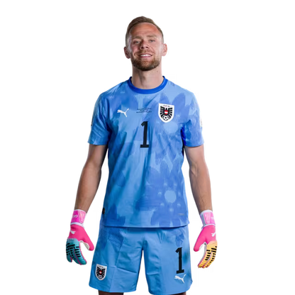 Austria National Team 2026 World Cup Jersey (Player Version/Match Issue) — Goalkeepers: No. 1 Alexander SCHLAGER, No. 12 Florian WIEGELE, No. 13 Patrick PENTZ / Torhüter: Nr. 1 Alexander SCHLAGER, Nr. 12 Florian WIEGELE, Nr. 13 Patrick PENTZ