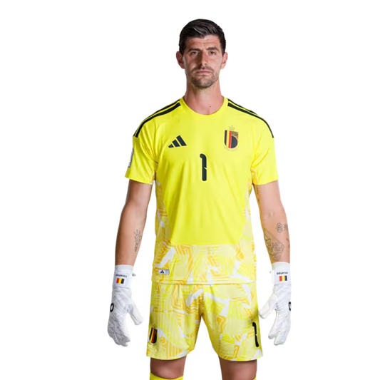 Belgium National Football Team – 2026 World Cup Jerseys (Player/Match Version) – Goalkeepers: No. 1 Thibaut Courtois, No. 12 Senne Lammens, No. 13 Mike Penders/ Doelmannen: nr. 1 Thibaut Courtois, nr. 12 Senne Lammens, nr. 13 Mike Penders
