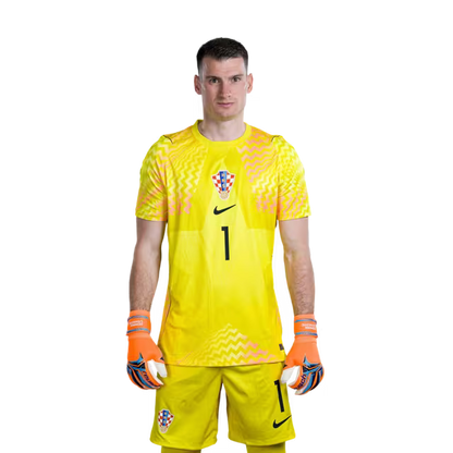 Croatia National Team 2026 World Cup Jersey (Player Version/Match Version) — Goalkeepers: No. 1 Dominik Livaković, No. 12 Ivor Pandur, No. 23 Dominik Kotarski / Vratari: Br. 1 Dominik LIVAKOVIC, Br. 12 Ivor PANDUR, Br. 23 Dominik KOTARSKI