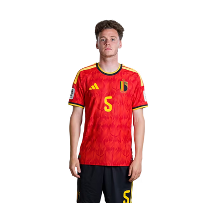 Belgium National Football Team – 2026 World Cup Jersey (Player Version/Match Version) – Defenders: No. 5 Maxim De Cuyper, No. 15 Thomas Meunier, No. 16 Koni De Winter/Verdedigers: nr. 5 Maxim DE CUYPER, nr. 15 Thomas MEUNIER, nr. 16 Koni DE WINTER