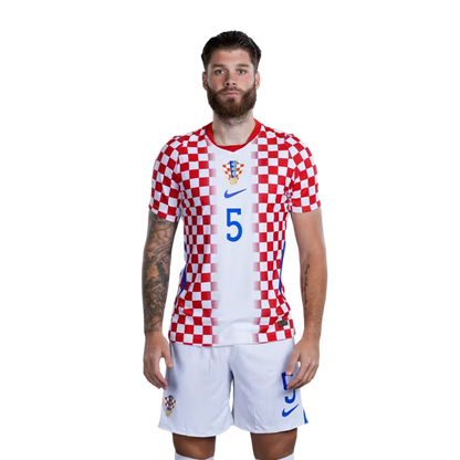 Croatia National Football Team 2026 World Cup Jersey (Player Version/Match Version) — Defenders: No. 5 Duje Ćaleta-Car, No. 6 Josip Šutalo, No. 18 Kristijan Jakić / Obrambeni igrači: Br. 5 Duje CALETA-CAR, Br. 6 Josip ŠUTALO, Br. 18 Kristijan JAKIĆ