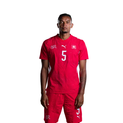 Switzerland National Team 2026 Jersey (Player Version) – Defenders: No. 5 Manuel Akanji, No. 13 Ricardo Rodríguez, No. 18 Eray Cömert / Verteidiger: Nr. 5 Manuel Akanji, Nr. 13 Ricardo Rodriguez, Nr. 18 Eray Coemert