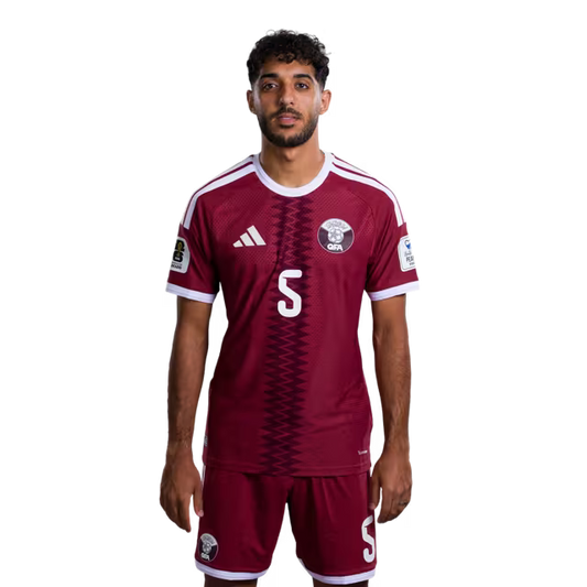 2026 World Cup Qatar Soccer Jersey Player Version  Match Version - Defender No.5 JASSEM GABER, No.13 AYOUB ALOUI, No.14 HOMAM AHMED
