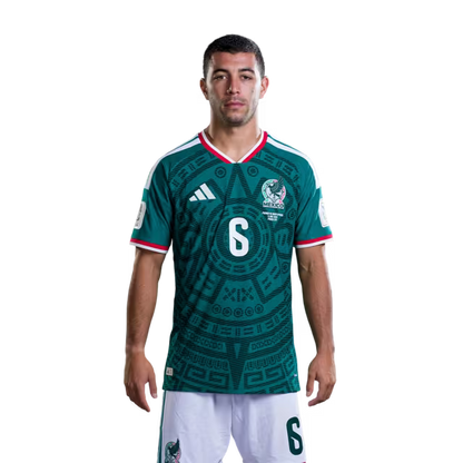 Mexico National Team 2026 World Cup Soccer Jersey (Player Version/Match Version)– Midfielders: No. 6 Erik Lira, No. 7 Luis Romo, No. 8 Álvaro Fidalgo / Centrocampista No.6 Erik LIRA, No.7 Luis ROMO, No.8 Alvaro FIDALGO