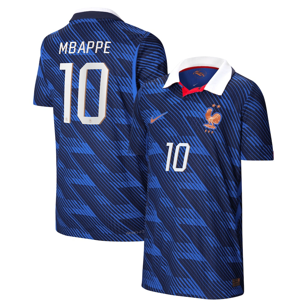 2026 World Cup Mbappe France Soccer Jersey Player Version  Match Version - No.10 Home Royal and Away Green